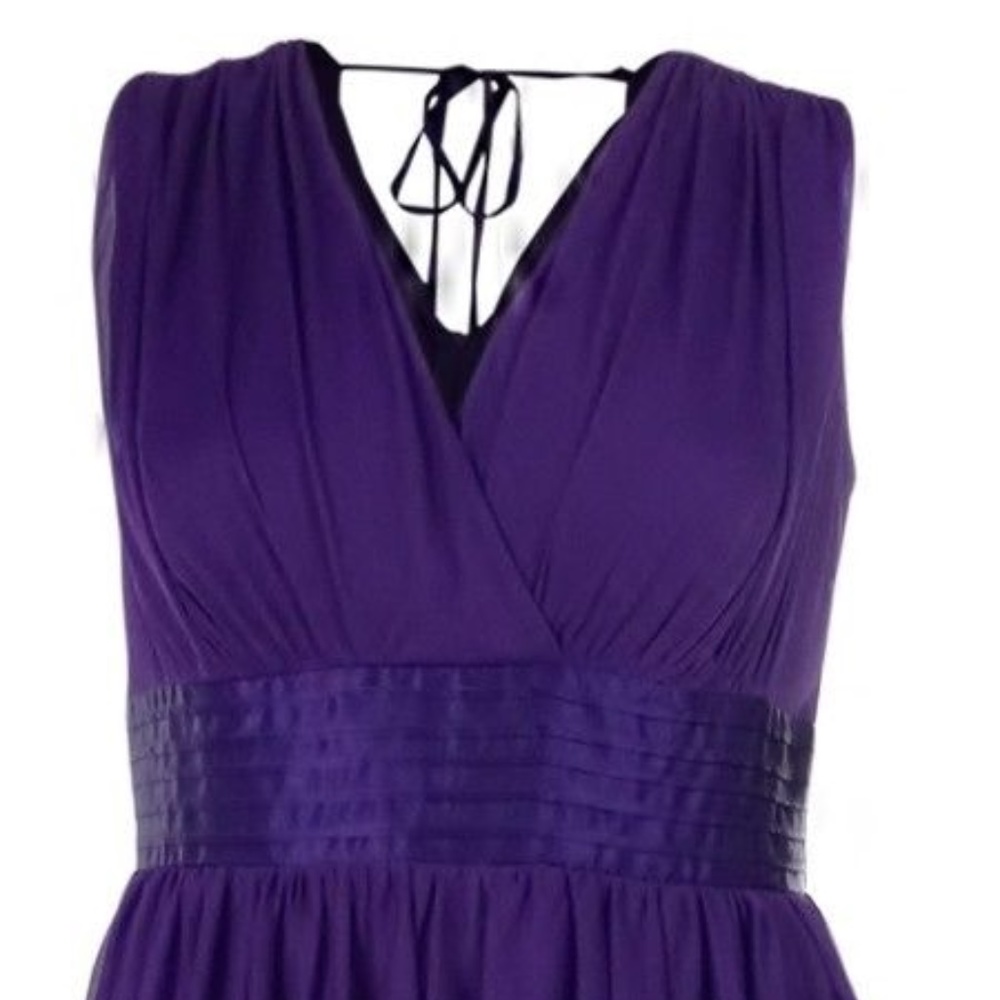 TRIXXI Satin Waist Chiffon Purple Dress XL - Picture 7 of 7